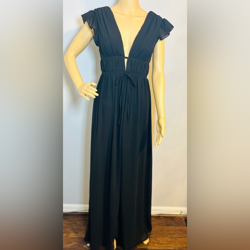 Lulus I'm All Yours Black Ruffled Maxi Dress Size Small New NWT - Picture 10 of 17